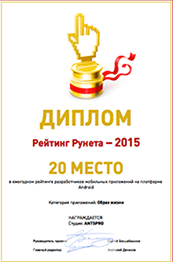 Рейтинг Рунета 2015 – ANTSPRO 20 место, категория: Образ жизни